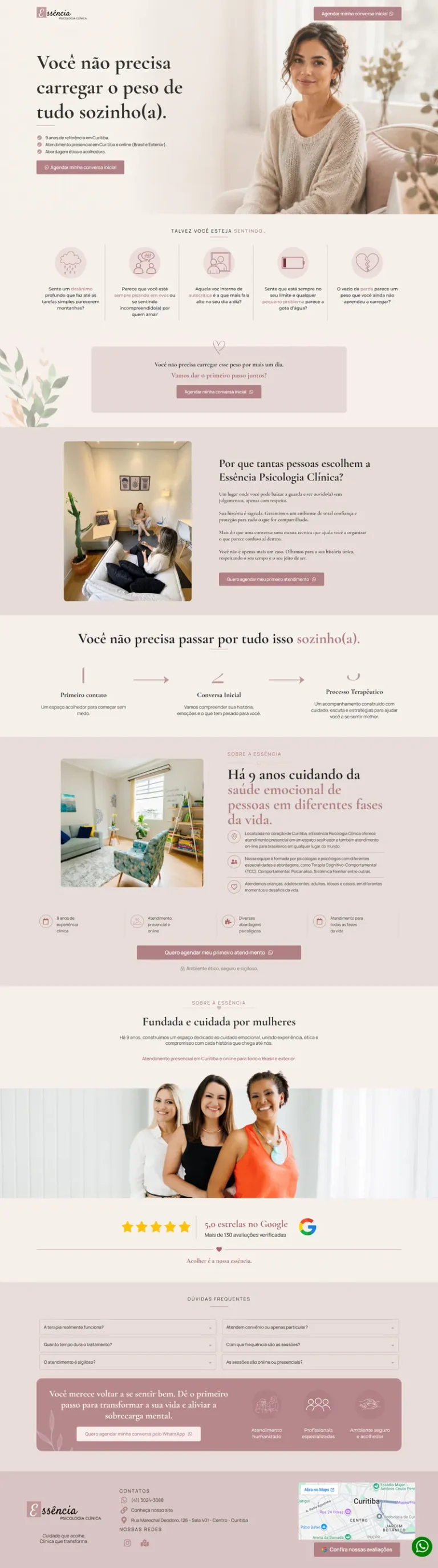 Demonstração de site para consultório de psicologia